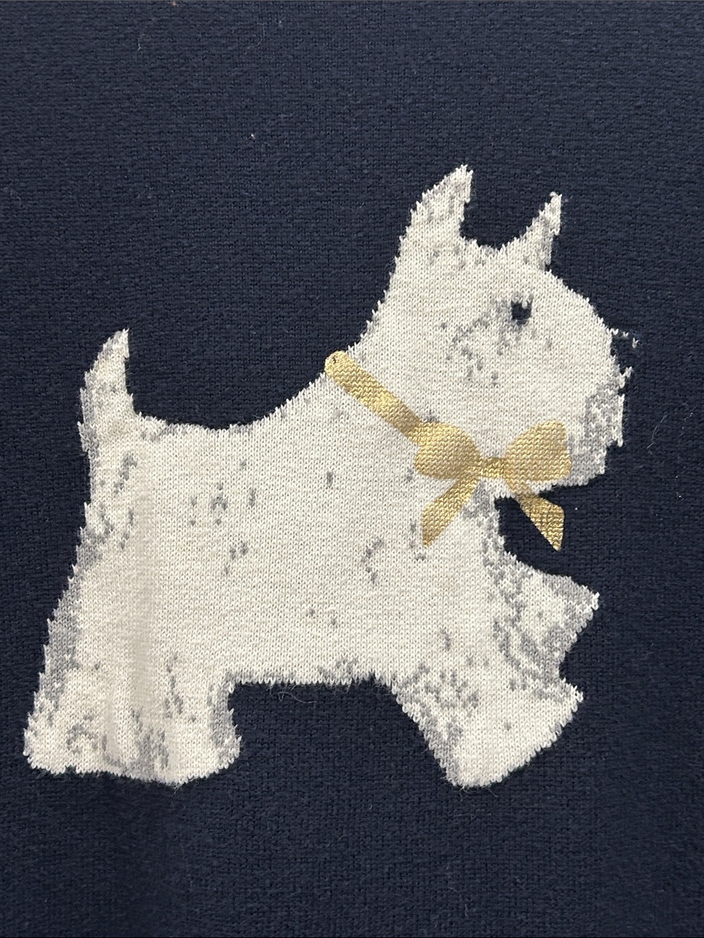 Crown & Ivy Scottie Dog With Bow Cotton Crew Neck Sweater - Size XL - Picture 3 of 8